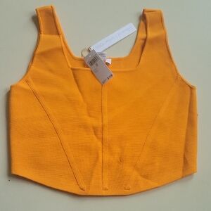 HOUSE OF HARLOW CORSET Style Cropped Tank Size L Flame Orange